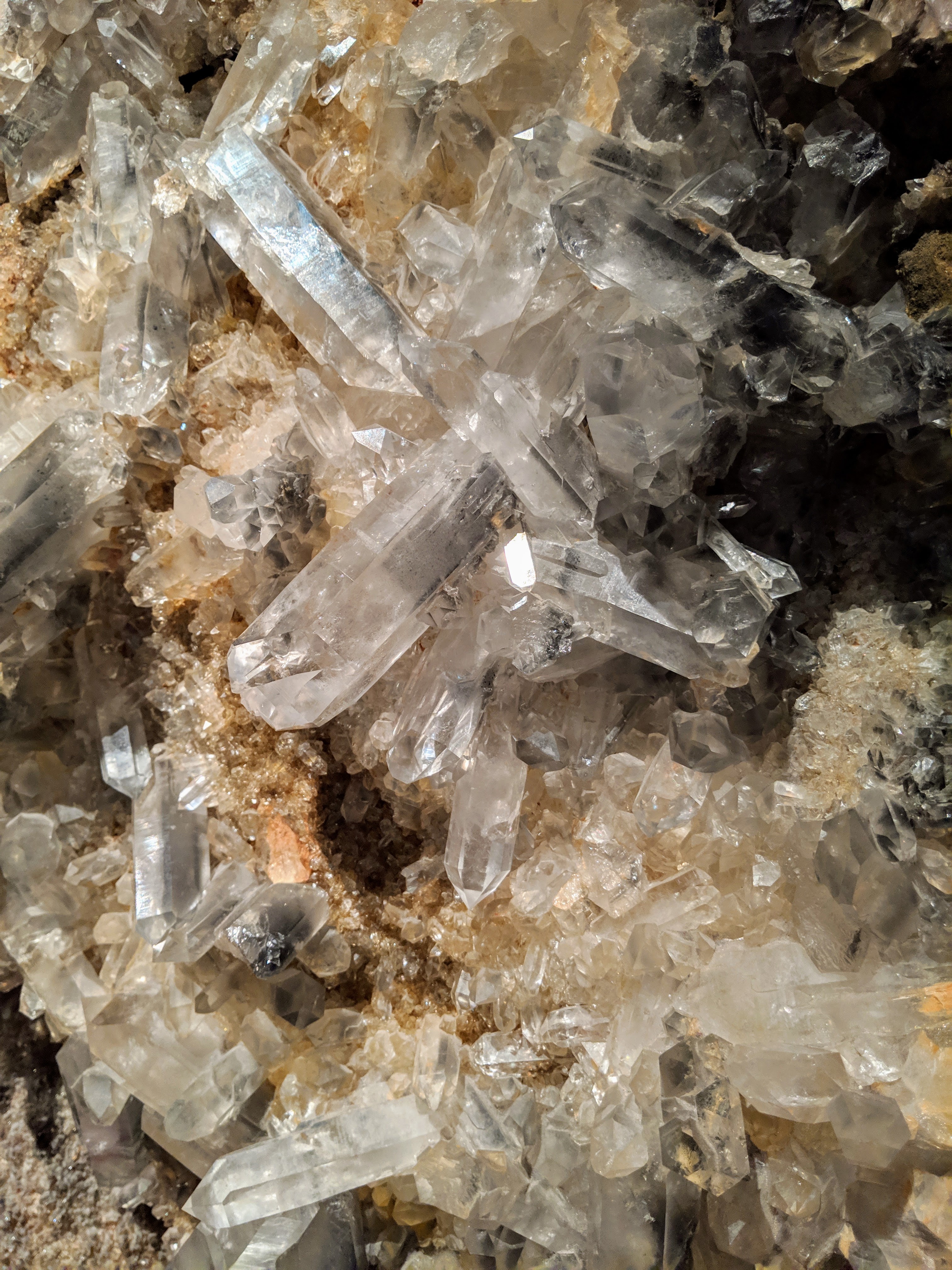 Gray and brown crystal-like minerals